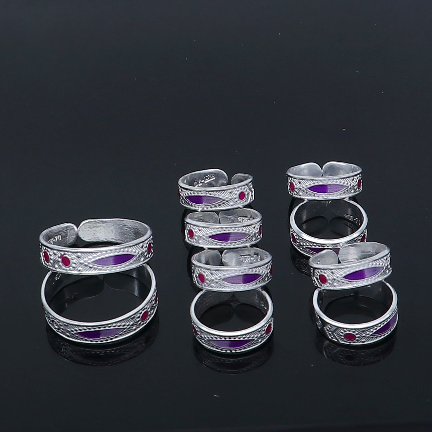 925 sterling silver handmade adjustable fabulous unique design toe ring  tribal belly dance jewelry from India toer151 - TRIBAL ORNAMENTS