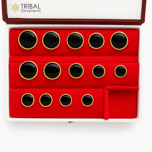 925 Sterling silver handmade amazing round design buttons set of 13 pc for men's coat or suit, best jewelry for all occasions btn28 - TRIBAL ORNAMENTS