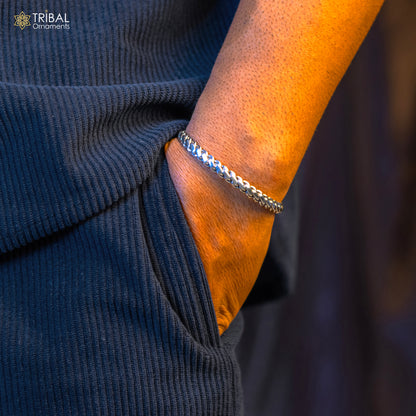 925 sterling silver handmade amazing stylish adjustable cuff kada bracelet, wrist jewelry for boy's and girl's, best gifting cuff112 - TRIBAL ORNAMENTS