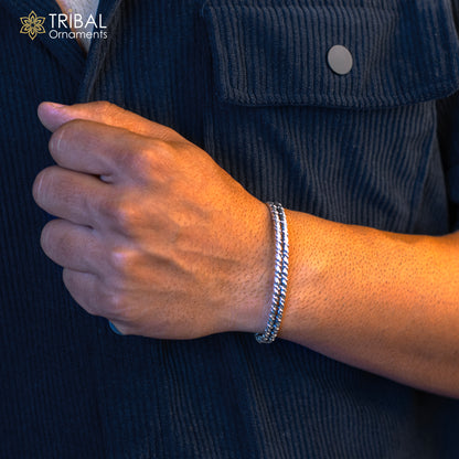 925 sterling silver handmade amazing stylish adjustable cuff kada bracelet, wrist jewelry for boy's and girl's, best gifting cuff113 - TRIBAL ORNAMENTS