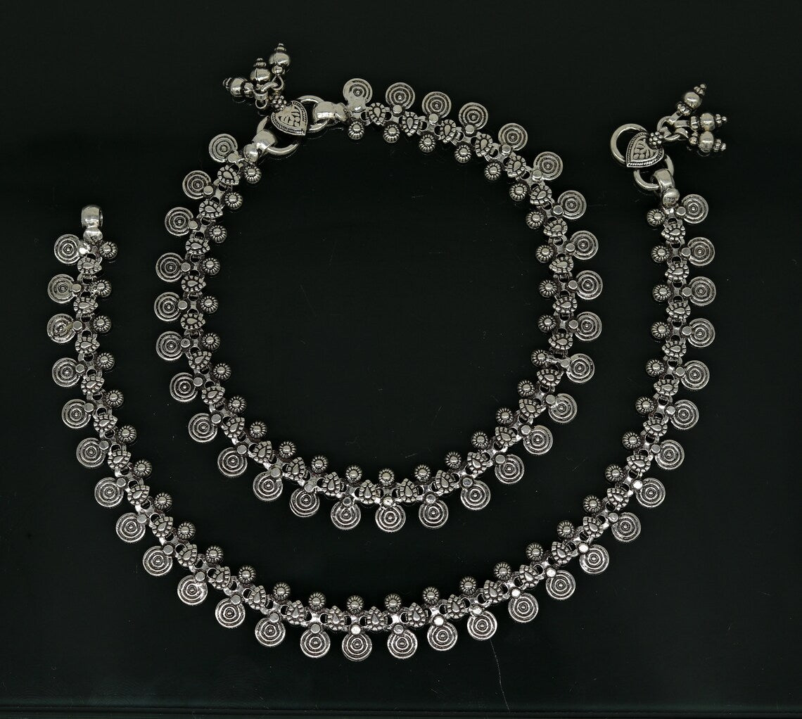 925 Sterling silver handmade anklets foot bracelet personalized gift for women's tribal jewelry nank2 - TRIBAL ORNAMENTS