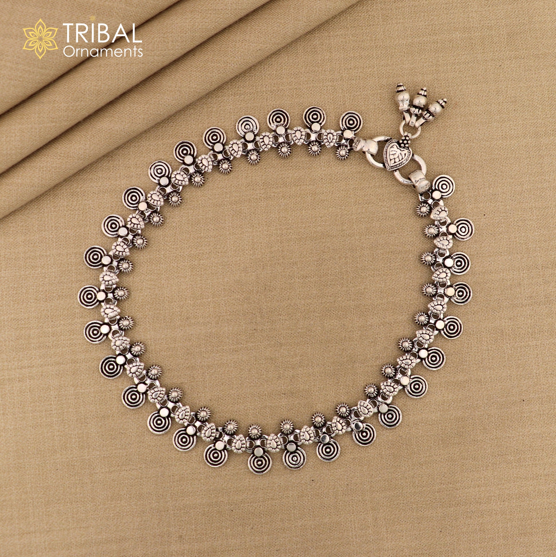 925 Sterling silver handmade anklets foot bracelet personalized gift for women's tribal jewelry nank2 - TRIBAL ORNAMENTS