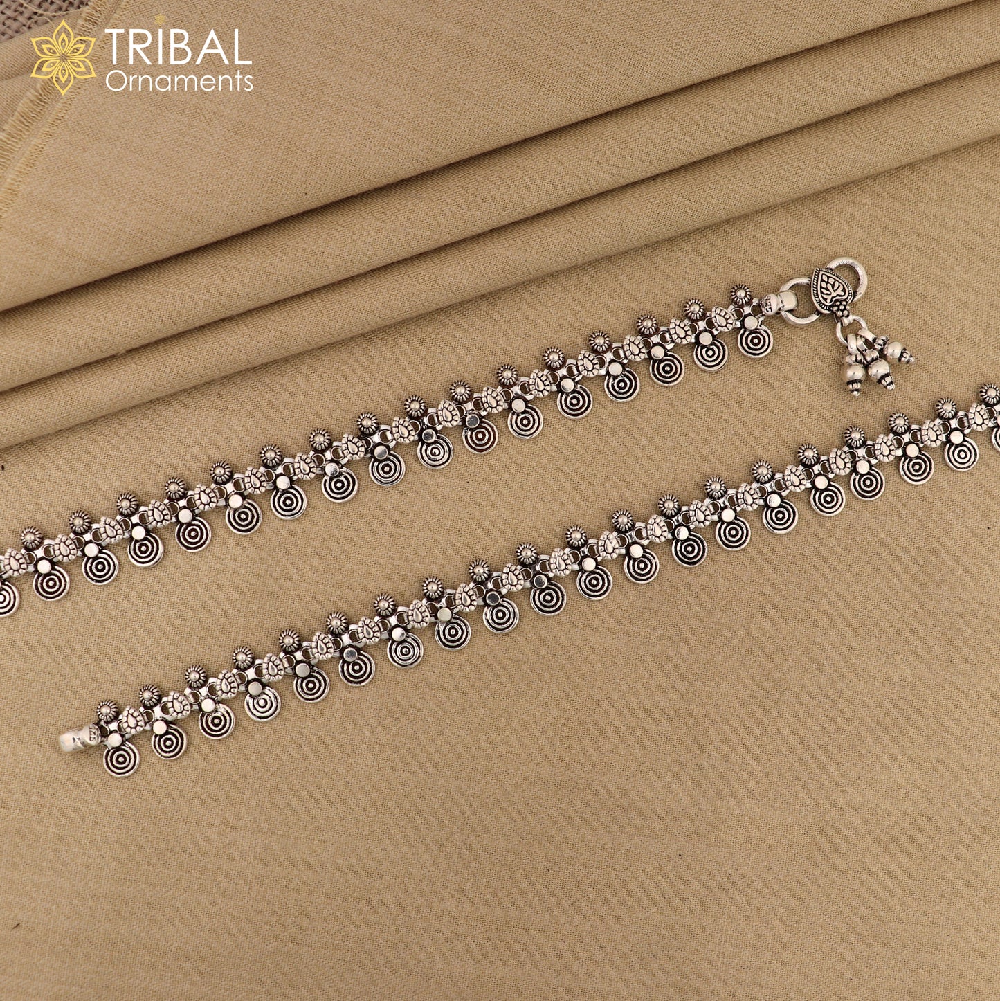 925 Sterling silver handmade anklets foot bracelet personalized gift for women's tribal jewelry nank2 - TRIBAL ORNAMENTS
