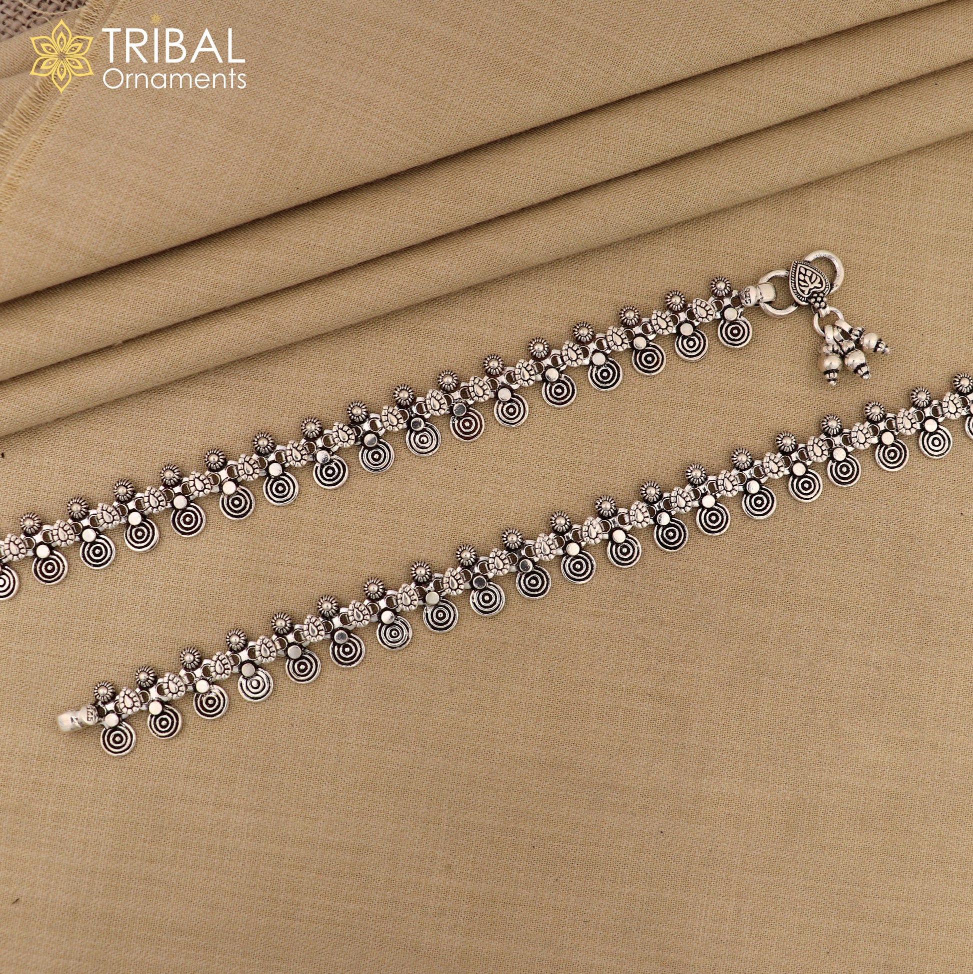 925 Sterling silver handmade anklets foot bracelet personalized gift for women's tribal jewelry nank2 - TRIBAL ORNAMENTS
