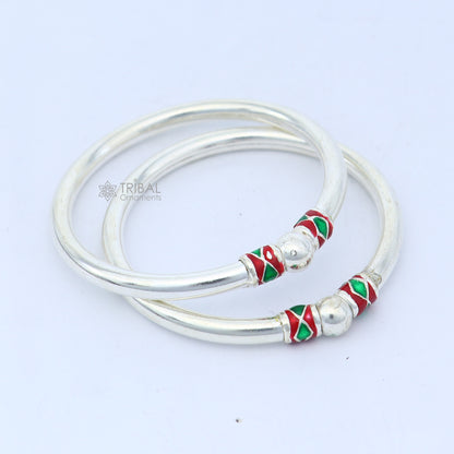 925 sterling silver handmade baby bangle bracelet kada, unisex customized jewelry nsk847 - TRIBAL ORNAMENTS