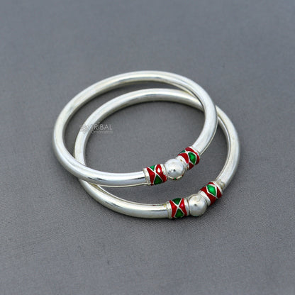 925 sterling silver handmade baby bangle bracelet kada, unisex customized jewelry nsk847 - TRIBAL ORNAMENTS
