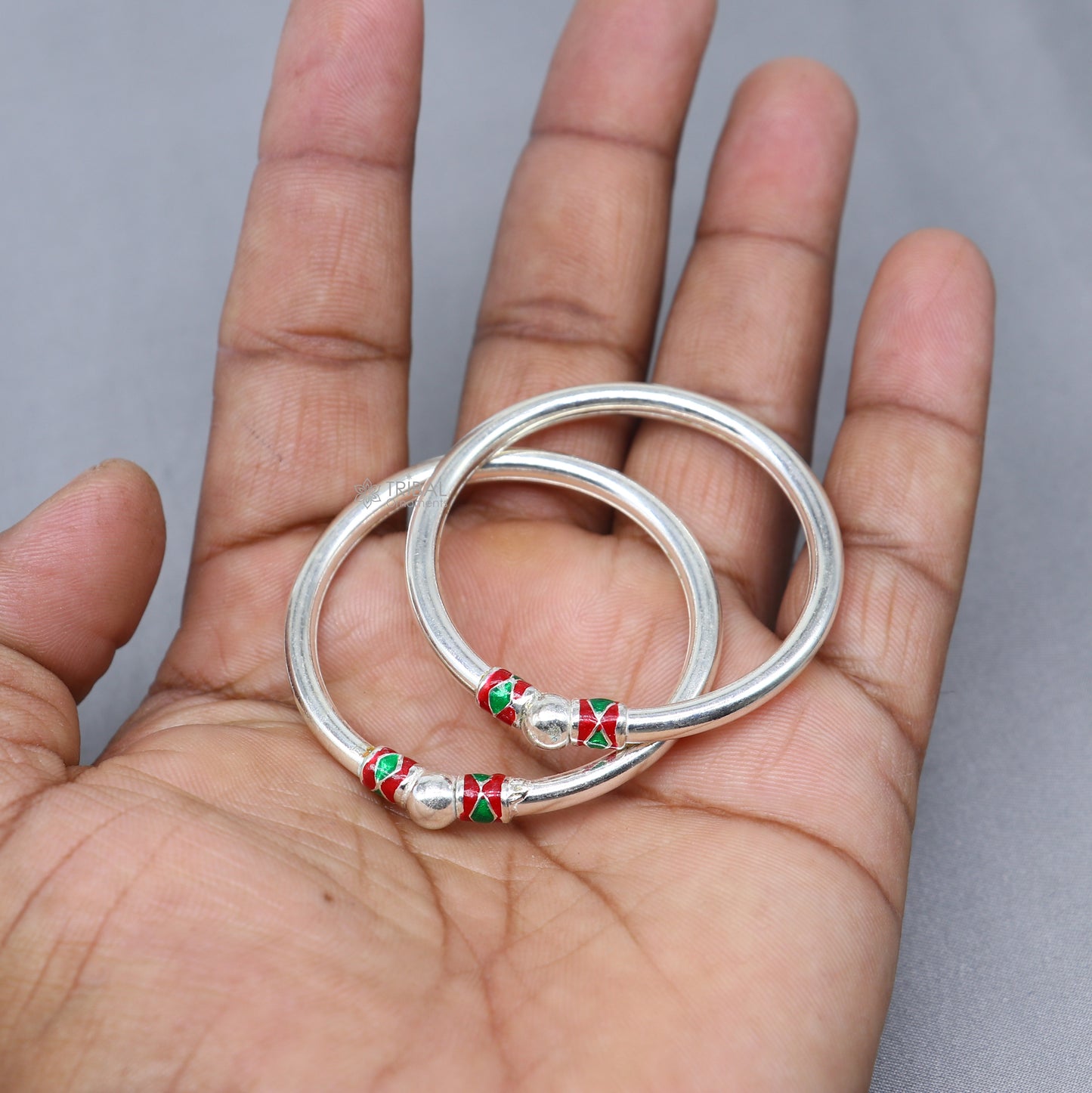 925 sterling silver handmade baby bangle bracelet kada, unisex customized jewelry nsk847 - TRIBAL ORNAMENTS