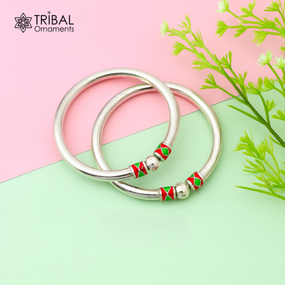 925 sterling silver handmade baby bangle bracelet kada, unisex customized jewelry nsk847 - TRIBAL ORNAMENTS