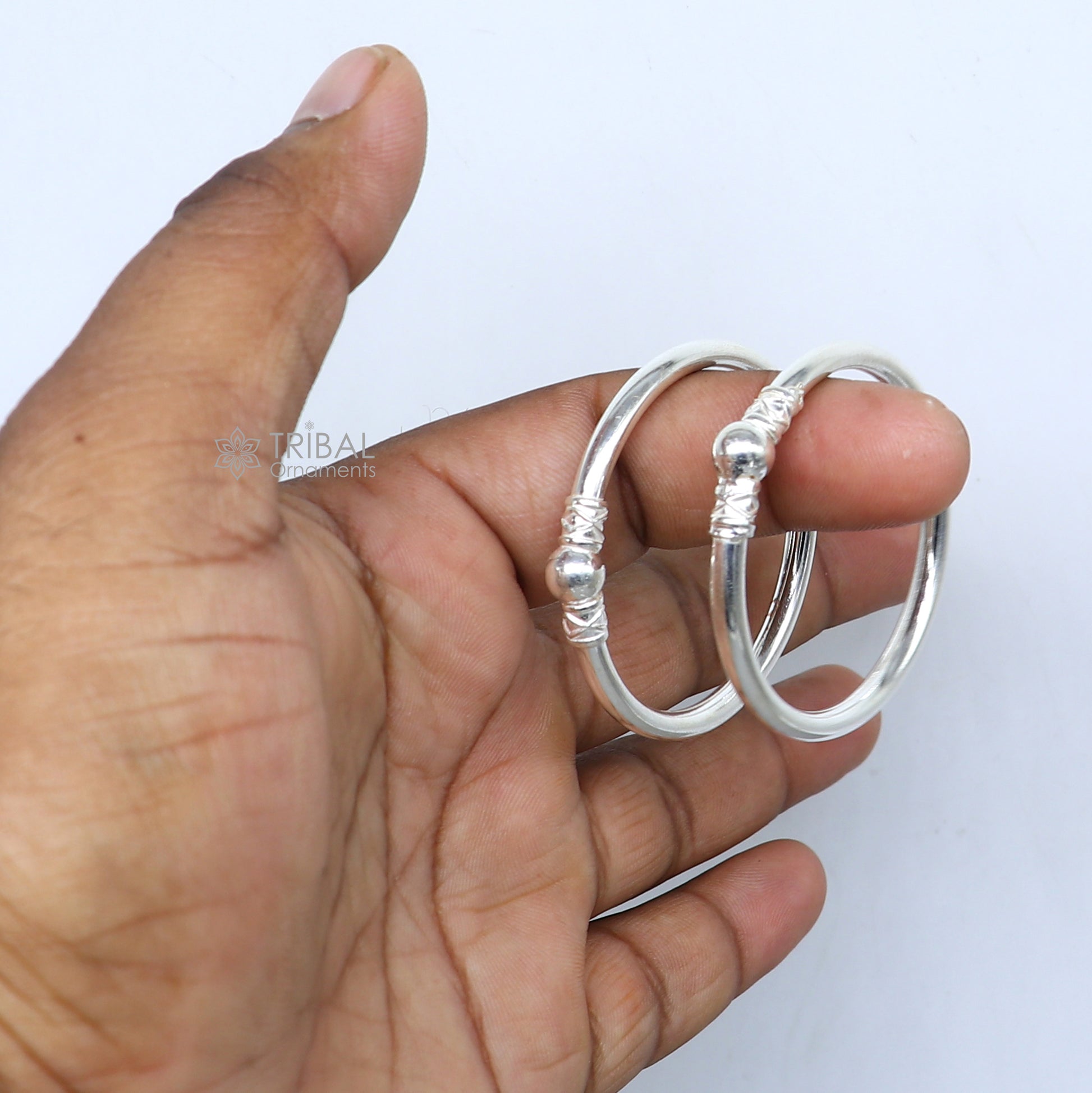 925 sterling silver handmade baby bangle bracelet kada, unisex customized jewelry nsk848 - TRIBAL ORNAMENTS