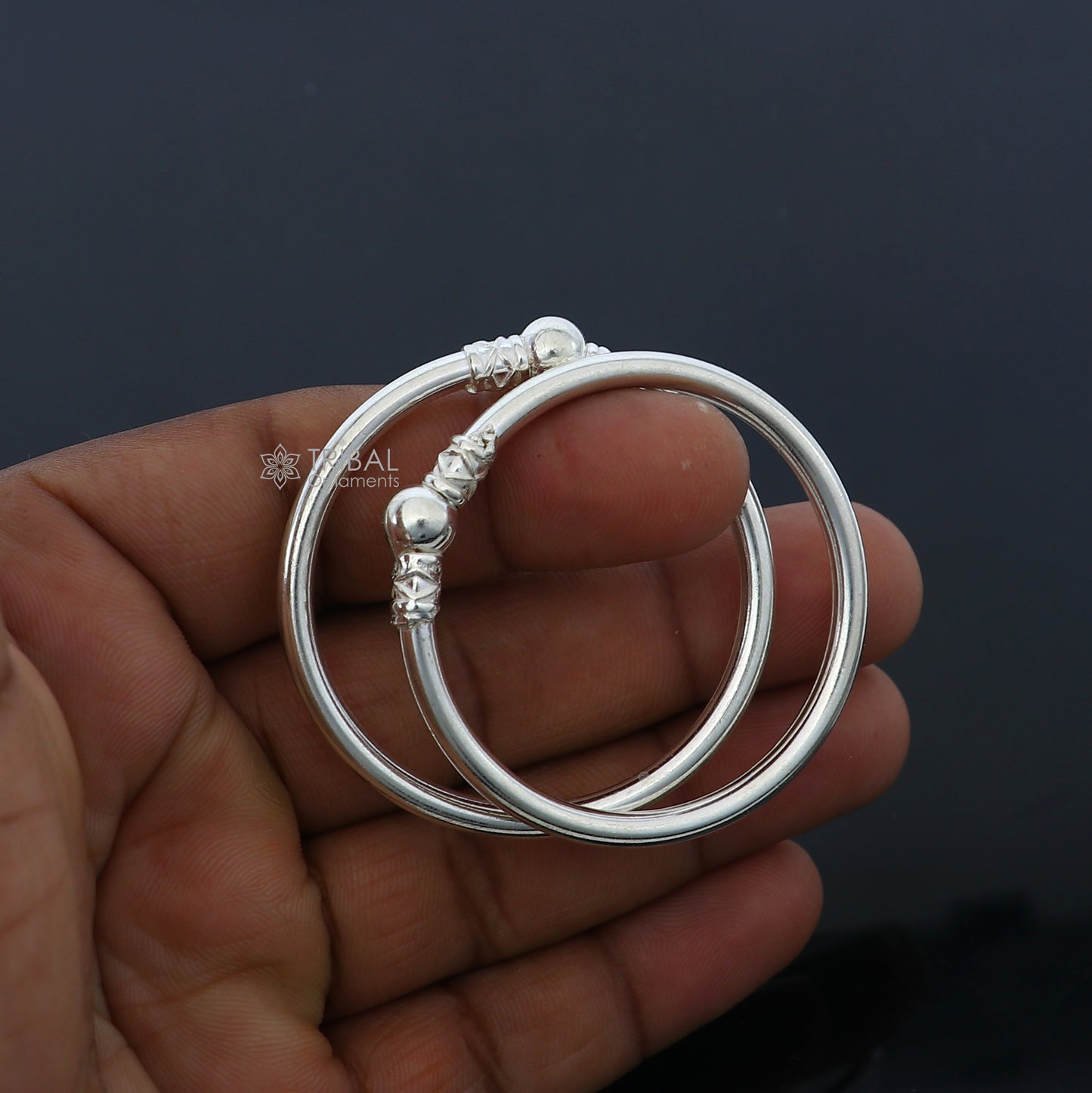 925 sterling silver handmade baby bangle bracelet kada, unisex customized jewelry nsk848 - TRIBAL ORNAMENTS