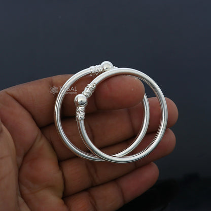 925 sterling silver handmade baby bangle bracelet kada, unisex customized jewelry nsk848 - TRIBAL ORNAMENTS
