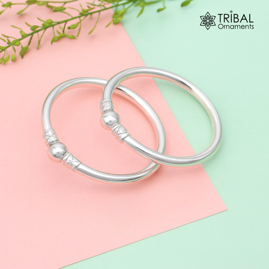 925 sterling silver handmade baby bangle bracelet kada, unisex customized jewelry nsk848 - TRIBAL ORNAMENTS