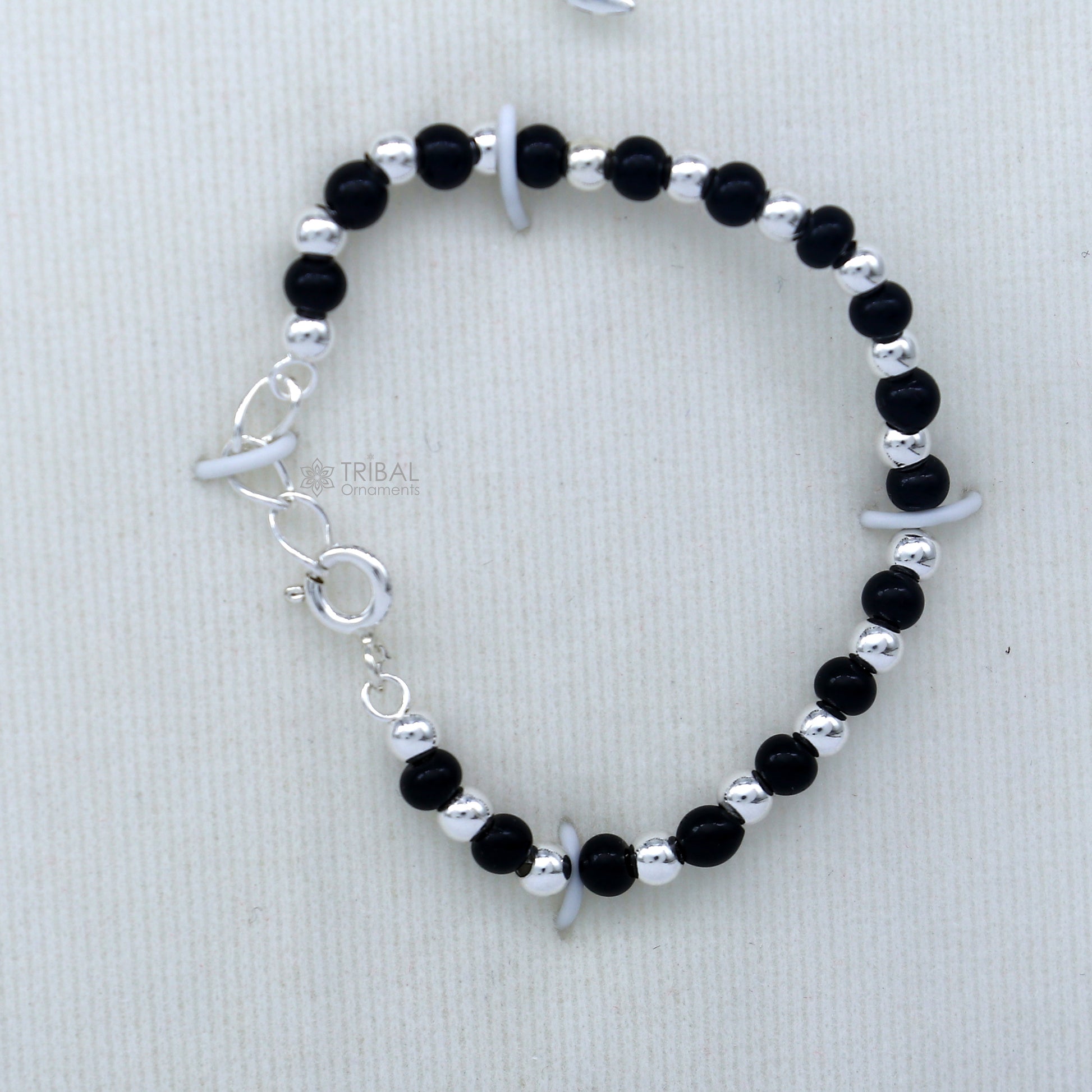 925 sterling silver handmade baby necklace pendant set with gorgeous adjustable black beads bracelet and 3 little pendants jewelry babyset2 - TRIBAL ORNAMENTS