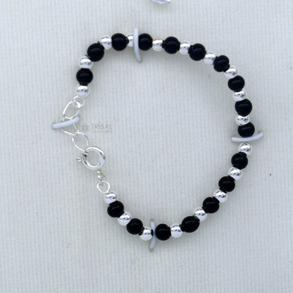 925 sterling silver handmade baby necklace pendant set with gorgeous adjustable black beads bracelet and 3 little pendants jewelry babyset2 - TRIBAL ORNAMENTS