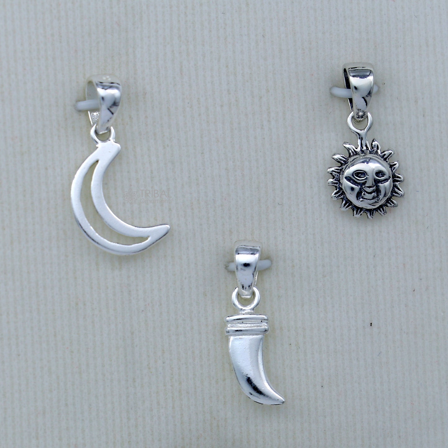 925 sterling silver handmade baby necklace pendant set with gorgeous adjustable black beads bracelet and 3 little pendants jewelry babyset2 - TRIBAL ORNAMENTS