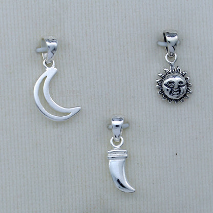 925 sterling silver handmade baby necklace pendant set with gorgeous adjustable black beads bracelet and 3 little pendants jewelry babyset2 - TRIBAL ORNAMENTS