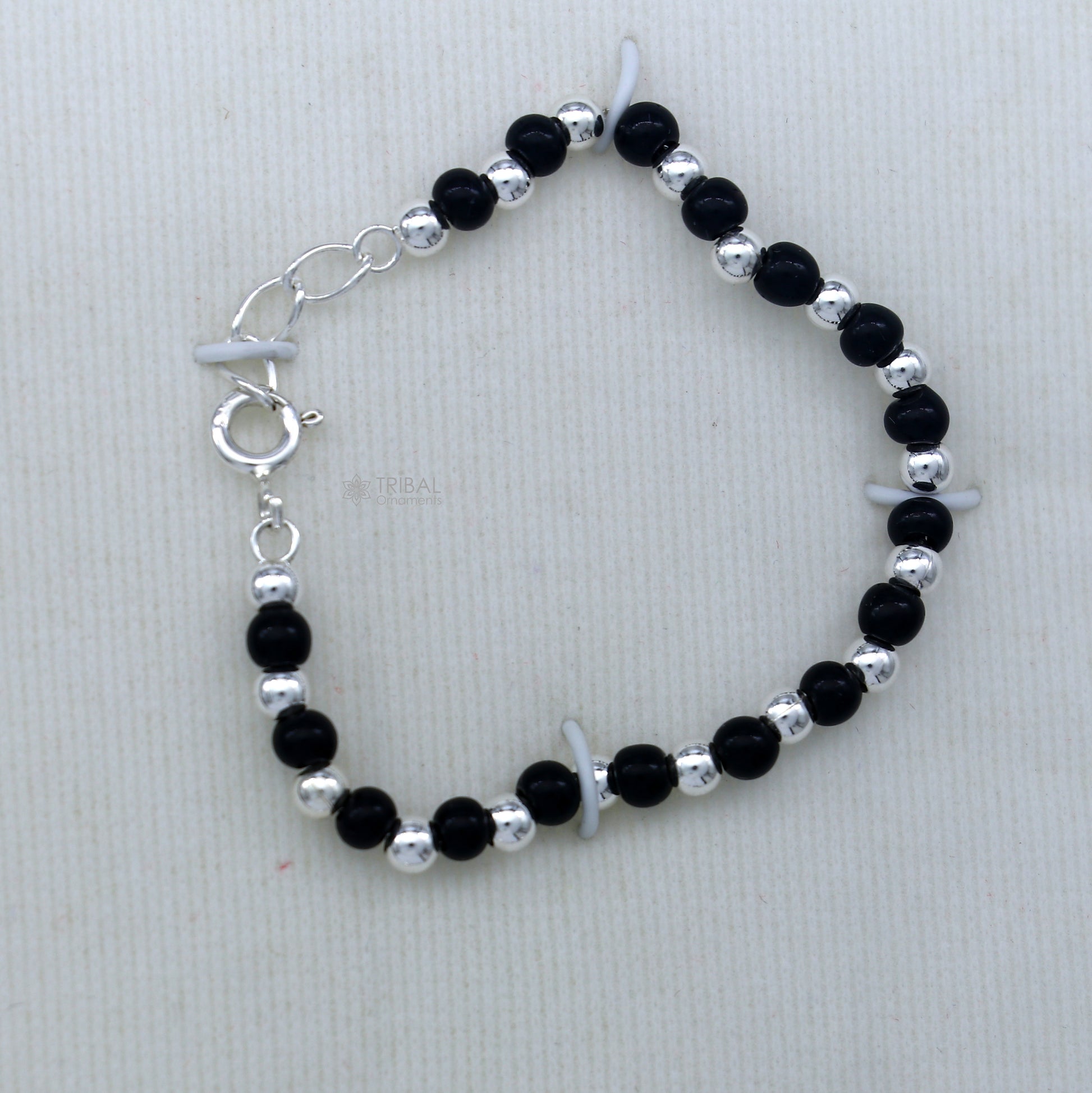 925 sterling silver handmade baby necklace pendant set with gorgeous adjustable black beads bracelet and 3 little pendants jewelry babyset2 - TRIBAL ORNAMENTS