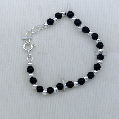 925 sterling silver handmade baby necklace pendant set with gorgeous adjustable black beads bracelet and 3 little pendants jewelry babyset2 - TRIBAL ORNAMENTS