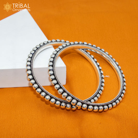 925 sterling silver handmade beaded bangle bracelet women jewelry ba441 - TRIBAL ORNAMENTS