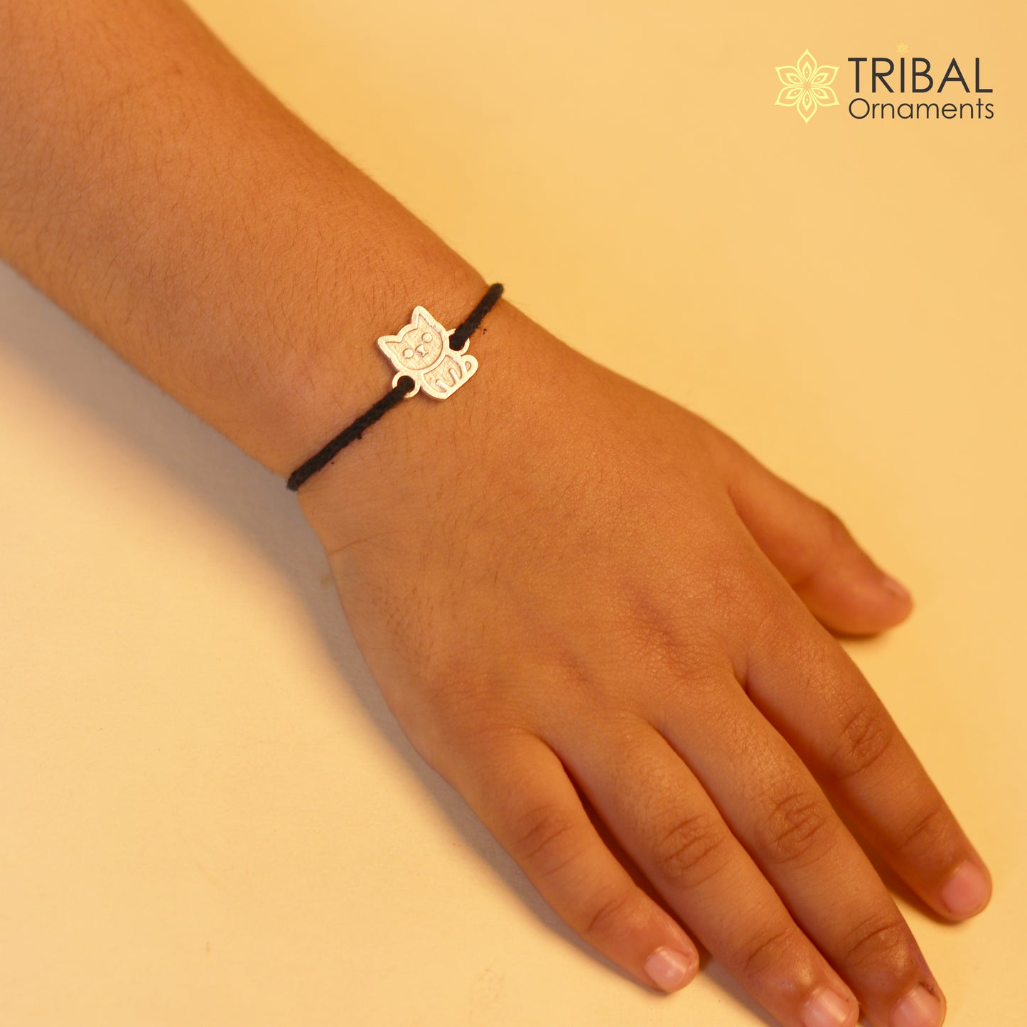 925 sterling silver handmade cat design nazarbattu unisex kids bracelet & baby/ girl's anklet nb101 - TRIBAL ORNAMENTS