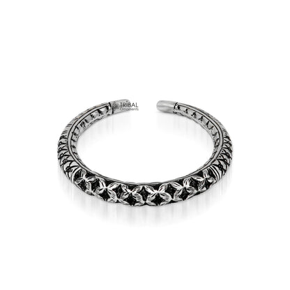 925 Sterling silver handmade chitai bangle bracelet kada tribal ethnic jewelry nsk826 - TRIBAL ORNAMENTS
