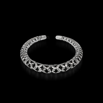925 Sterling silver handmade chitai bangle bracelet kada tribal ethnic jewelry nsk826 - TRIBAL ORNAMENTS