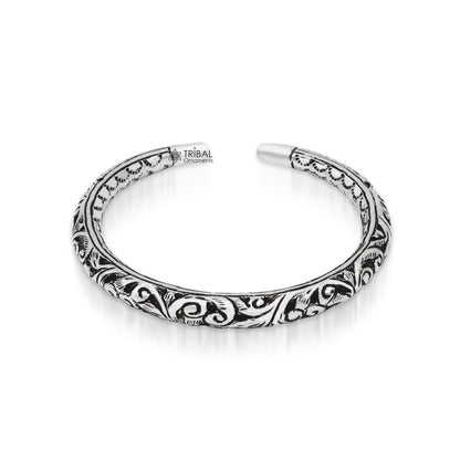 925 Sterling silver handmade chitai bangle bracelet kada tribal ethnic jewelry nsk829 - TRIBAL ORNAMENTS