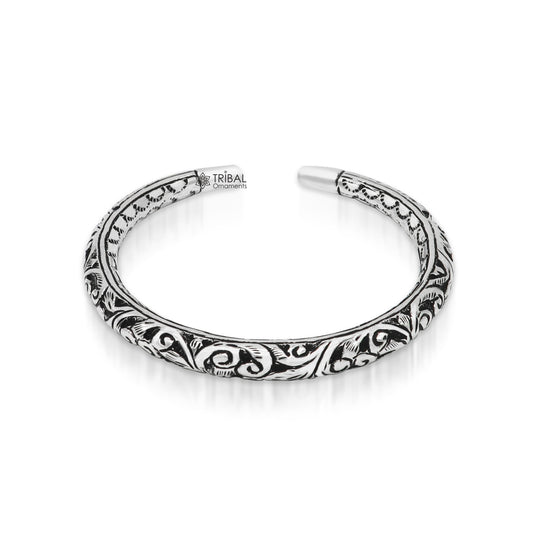 925 Sterling silver handmade chitai bangle bracelet kada tribal ethnic jewelry nsk829 - TRIBAL ORNAMENTS