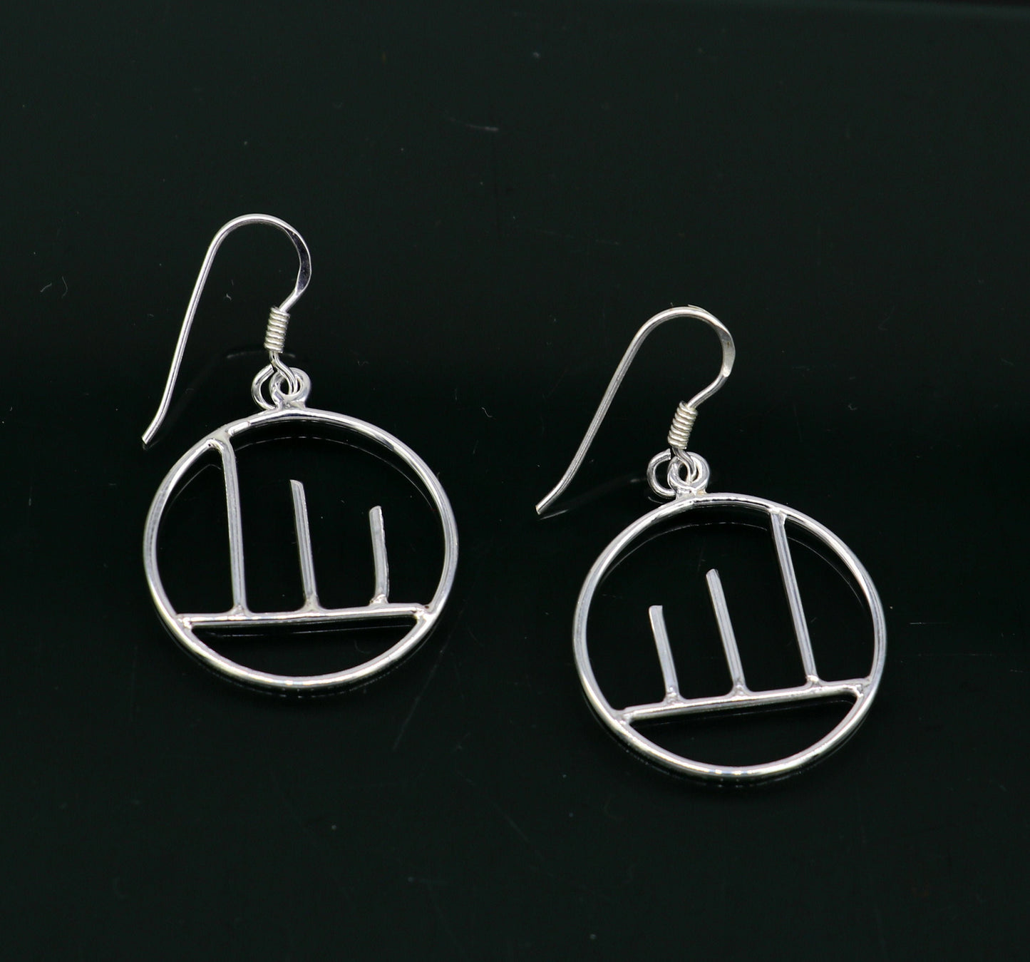 925 sterling silver handmade circle design drop dangle hoop earring, 925 stamped earring best gifting party fashionable jewelry ear716 - TRIBAL ORNAMENTS