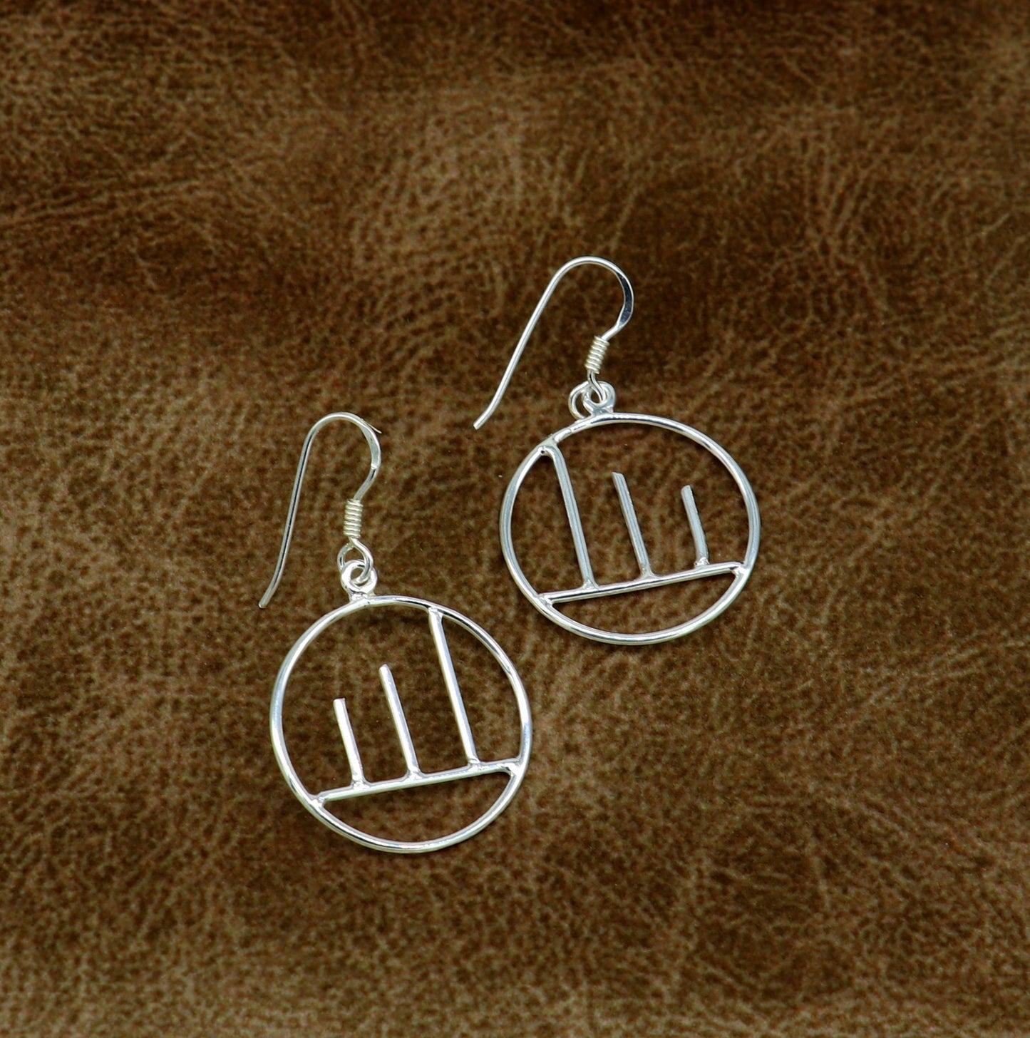 925 sterling silver handmade circle design drop dangle hoop earring, 925 stamped earring best gifting party fashionable jewelry ear716 - TRIBAL ORNAMENTS