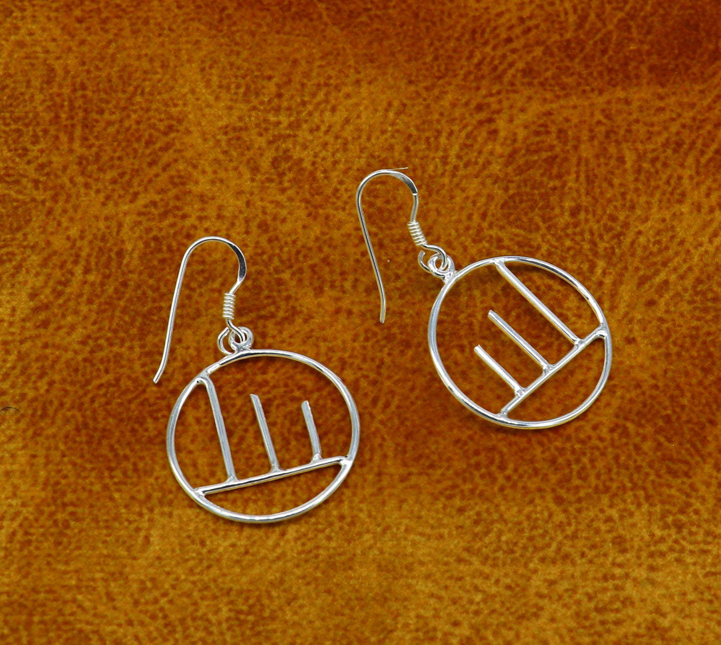 925 sterling silver handmade circle design drop dangle hoop earring, 925 stamped earring best gifting party fashionable jewelry ear716 - TRIBAL ORNAMENTS