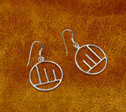925 sterling silver handmade circle design drop dangle hoop earring, 925 stamped earring best gifting party fashionable jewelry ear716 - TRIBAL ORNAMENTS