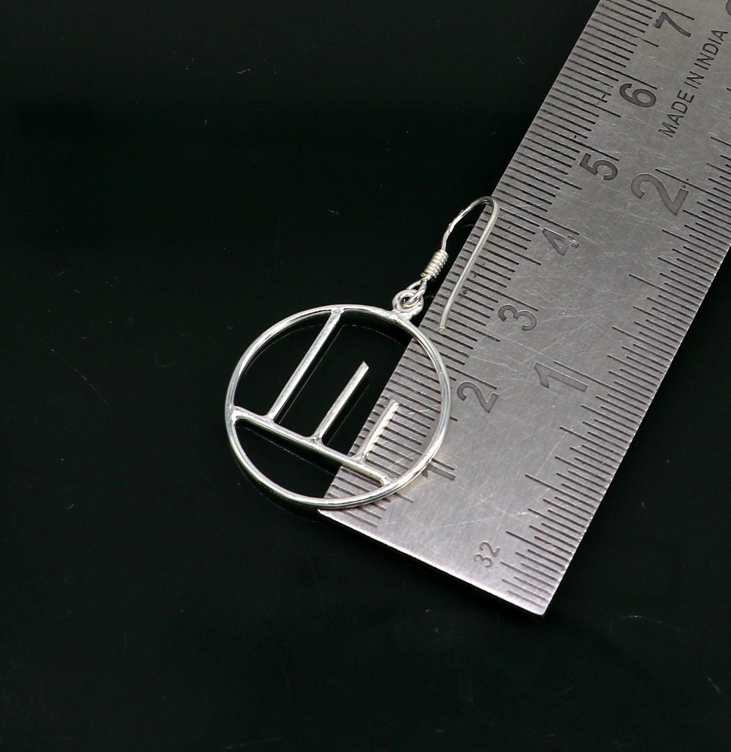 925 sterling silver handmade circle design drop dangle hoop earring, 925 stamped earring best gifting party fashionable jewelry ear716 - TRIBAL ORNAMENTS