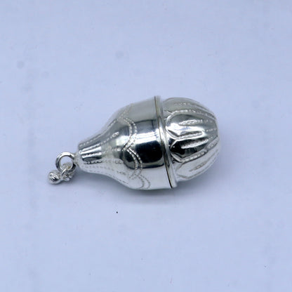 925 sterling silver handmade cultural silver coconut for puja or worshipping, Silver nariyal for diwali puja su1316 - TRIBAL ORNAMENTS