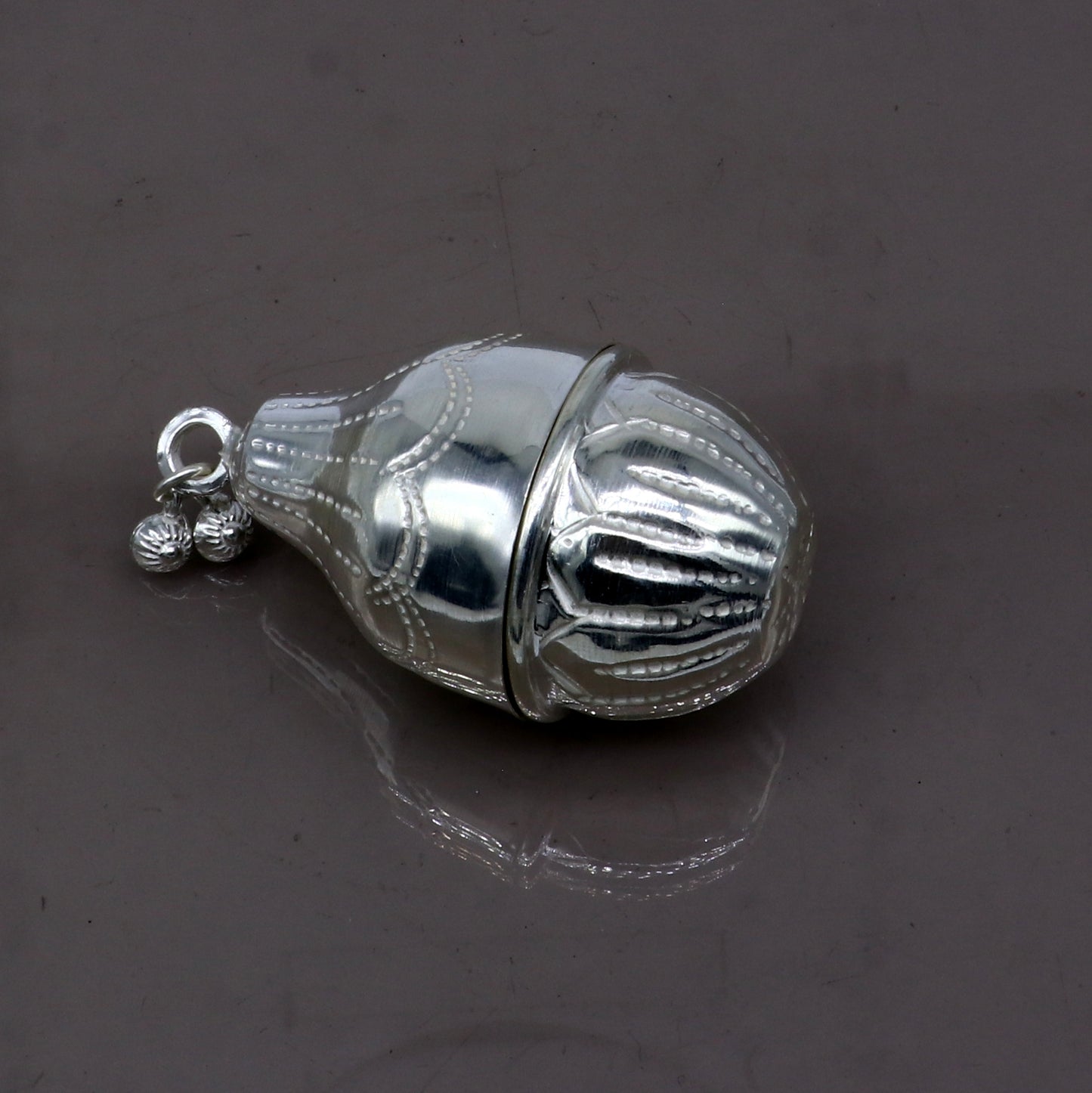 925 sterling silver handmade cultural silver coconut for puja or worshipping, Silver nariyal for diwali puja su1316 - TRIBAL ORNAMENTS