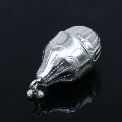 925 sterling silver handmade cultural silver coconut for puja or worshipping, Silver nariyal for diwali puja su1316 - TRIBAL ORNAMENTS