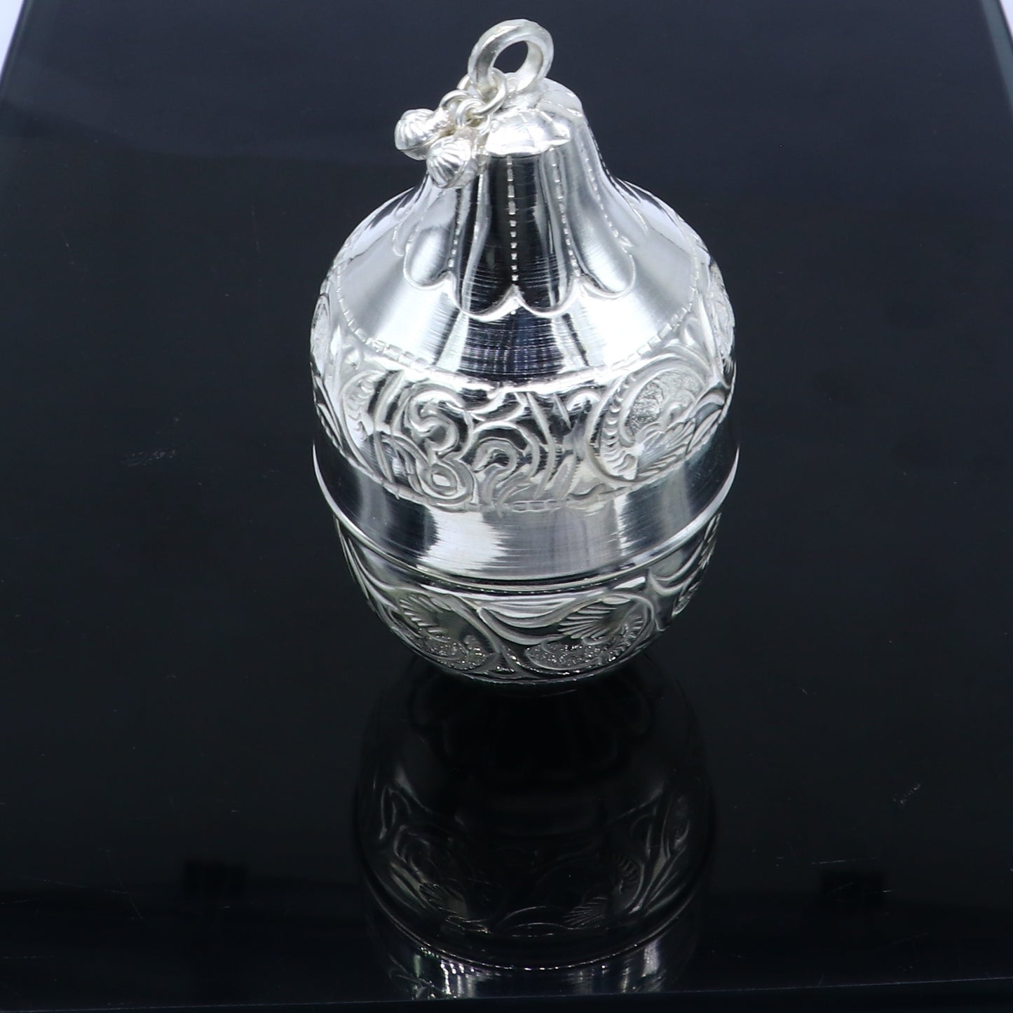 925 sterling silver handmade cultural silver coconut for puja or worshipping, Silver nariyal for diwali puja su1316 - TRIBAL ORNAMENTS