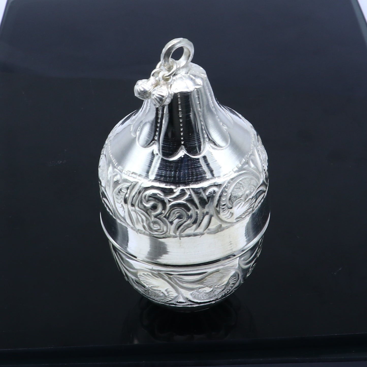 925 sterling silver handmade cultural silver coconut for puja or worshipping, Silver nariyal for diwali puja su1317 - TRIBAL ORNAMENTS