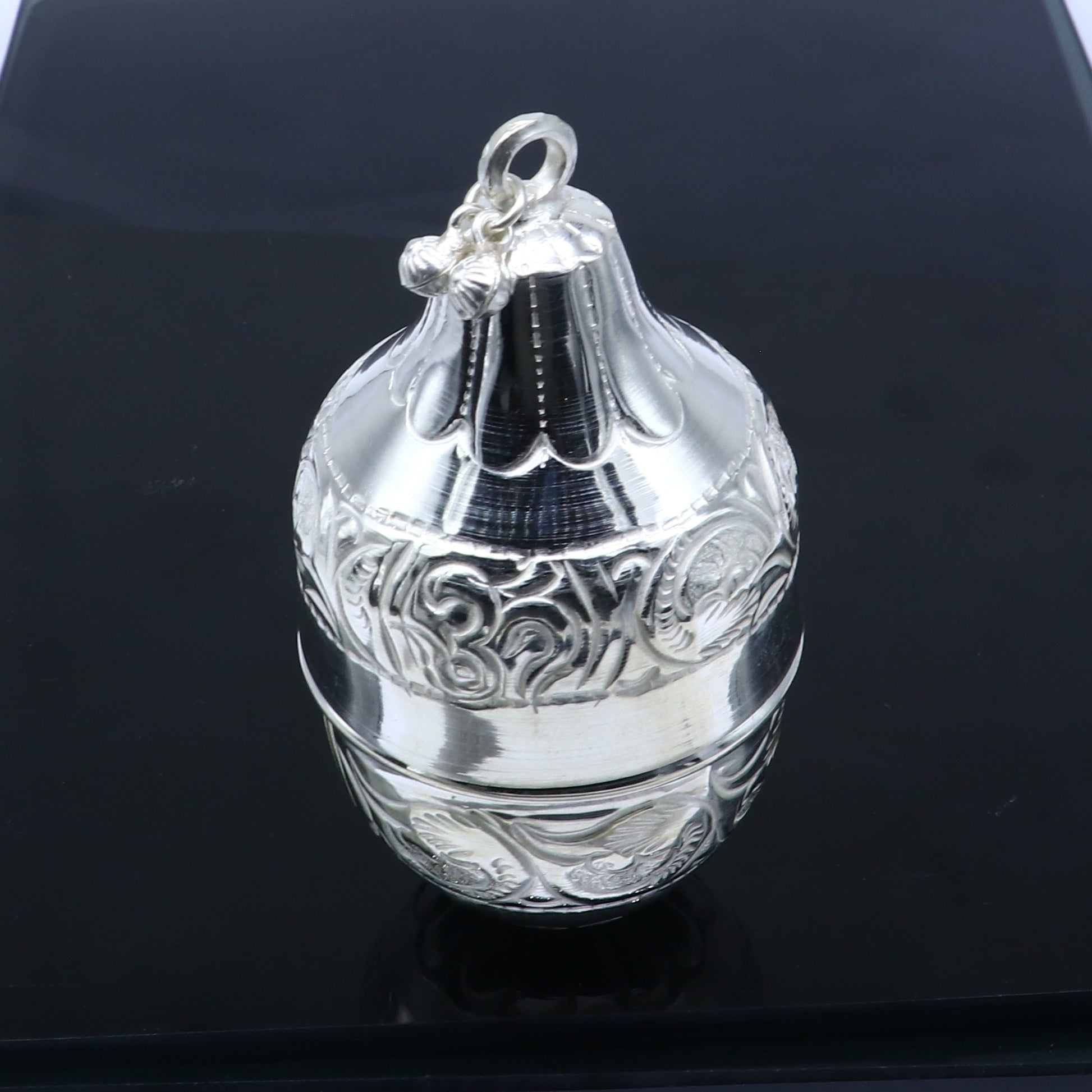 925 sterling silver handmade cultural silver coconut for puja or worshipping, Silver nariyal for diwali puja su1317 - TRIBAL ORNAMENTS