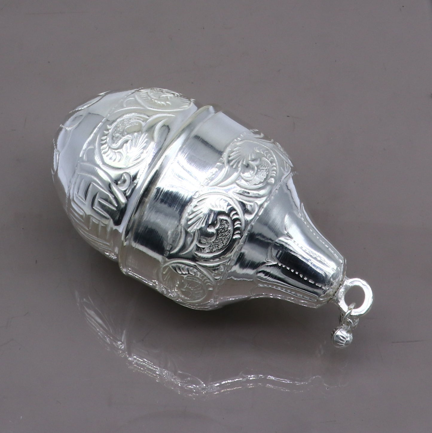 925 sterling silver handmade cultural silver coconut for puja or worshipping, Silver nariyal for diwali puja su1317 - TRIBAL ORNAMENTS