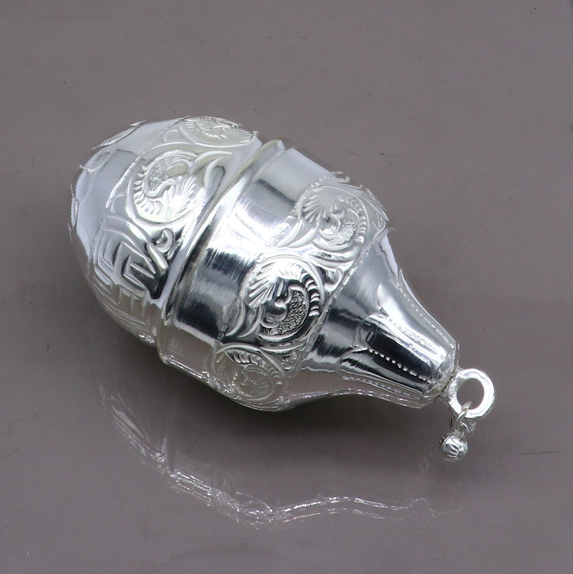 925 sterling silver handmade cultural silver coconut for puja or worshipping, Silver nariyal for diwali puja su1317 - TRIBAL ORNAMENTS