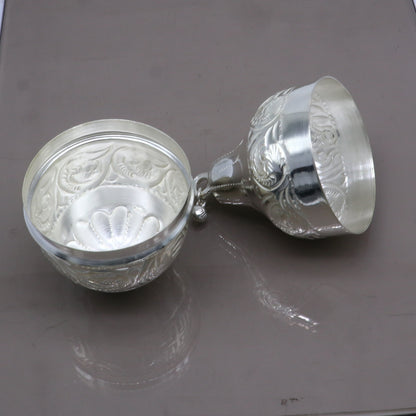 925 sterling silver handmade cultural silver coconut for puja or worshipping, Silver nariyal for diwali puja su1317 - TRIBAL ORNAMENTS