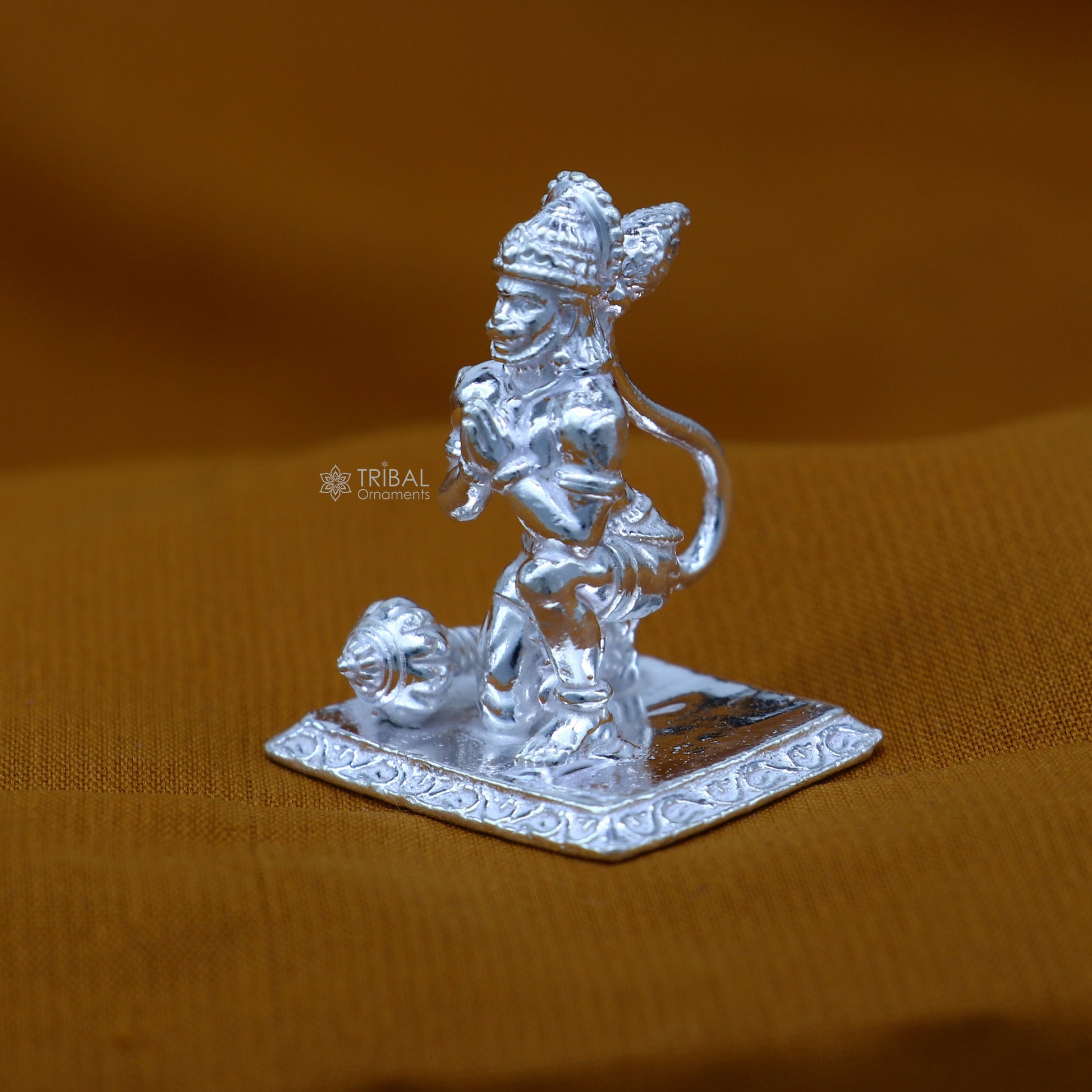 925 Sterling silver handmade design Indian Idols Lord Hanumaan BajaranBali statue figurine, puja articles decorative gift diwali puja art44 - TRIBAL ORNAMENTS