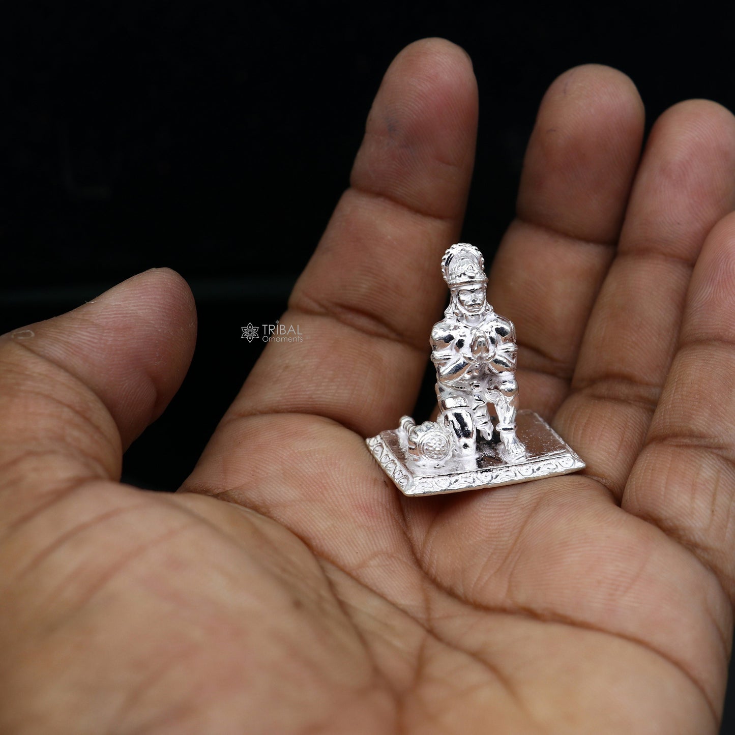 925 Sterling silver handmade design Indian Idols Lord Hanumaan BajaranBali statue figurine, puja articles decorative gift diwali puja art44 - TRIBAL ORNAMENTS