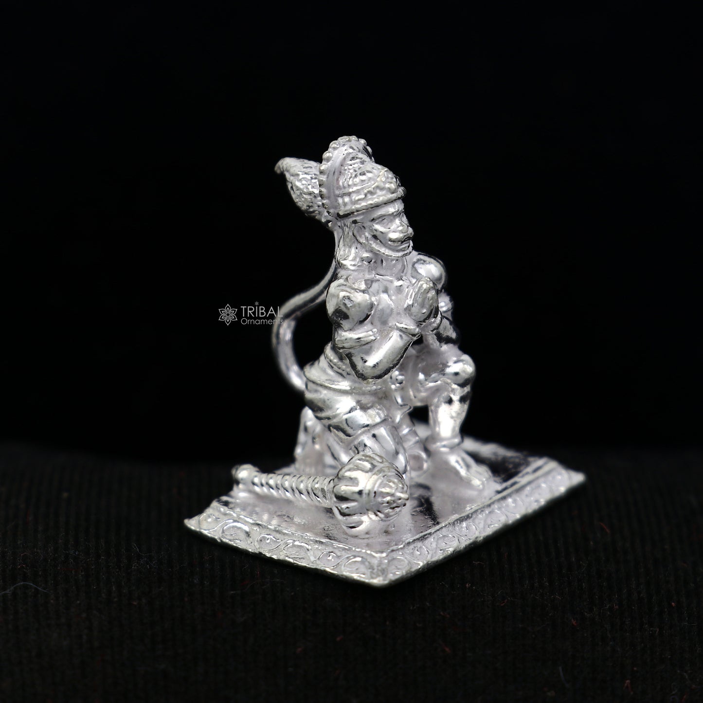 925 Sterling silver handmade design Indian Idols Lord Hanumaan BajaranBali statue figurine, puja articles decorative gift diwali puja art44 - TRIBAL ORNAMENTS