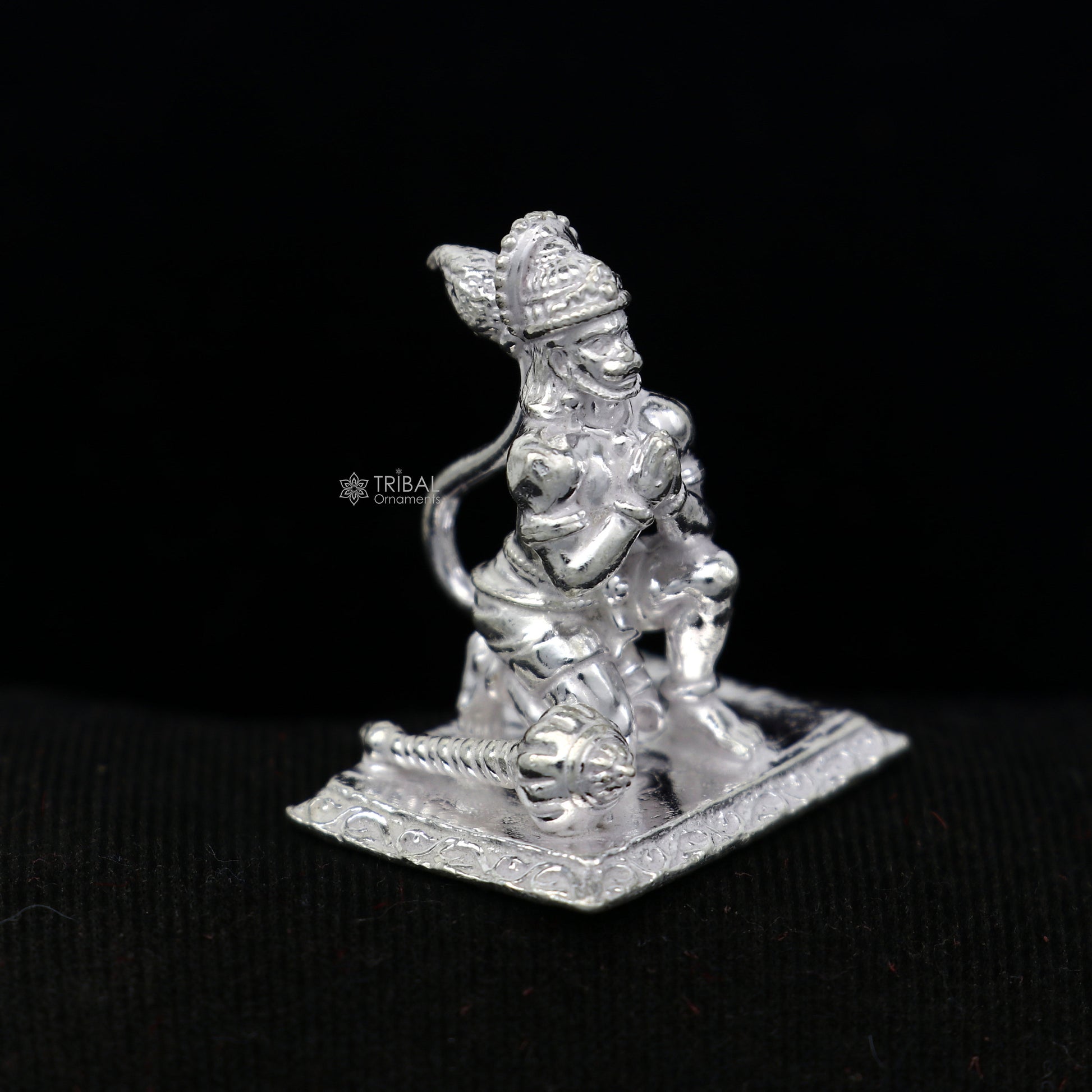 925 Sterling silver handmade design Indian Idols Lord Hanumaan BajaranBali statue figurine, puja articles decorative gift diwali puja art44 - TRIBAL ORNAMENTS