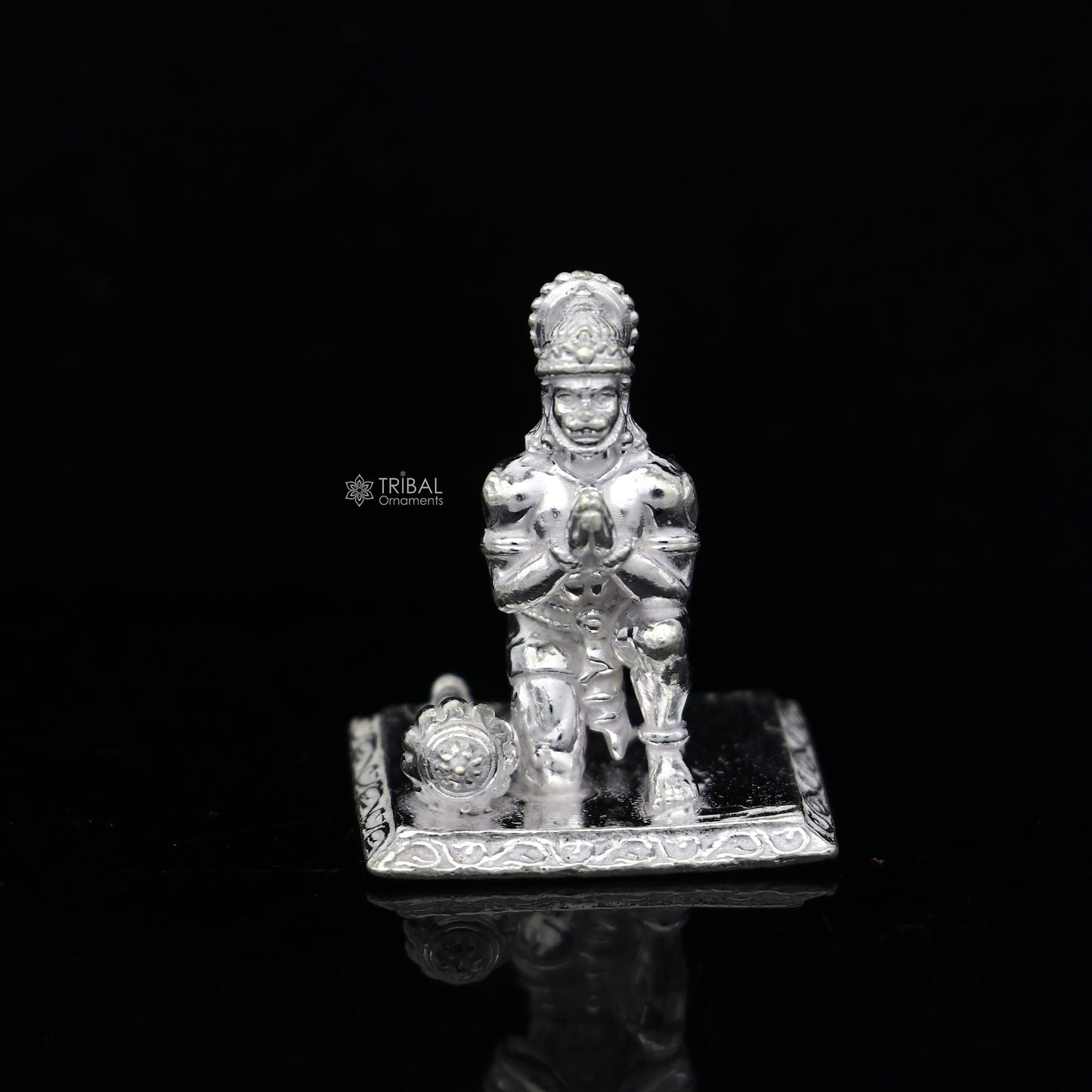 925 Sterling silver handmade design Indian Idols Lord Hanumaan BajaranBali statue figurine, puja articles decorative gift diwali puja art44 - TRIBAL ORNAMENTS