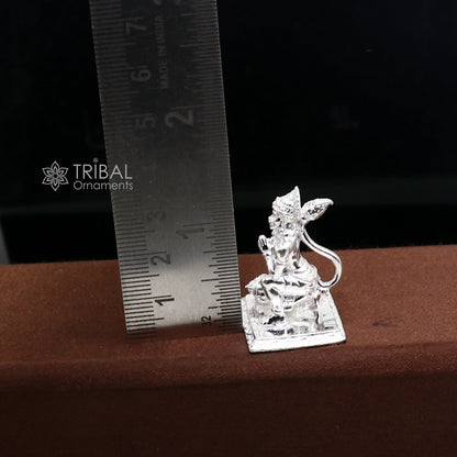925 Sterling silver Lord Hanumaan statue figurine, handmade Indian idol for puja, decorative gift for Diwali, by TRIBAL ORNAMENTS
