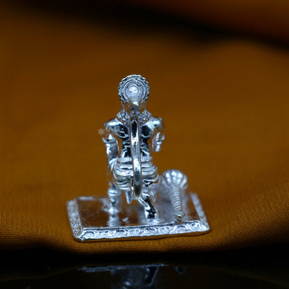 925 Sterling silver Lord Hanumaan statue figurine, handmade Indian idol for puja, decorative gift for Diwali and spiritual ceremonies