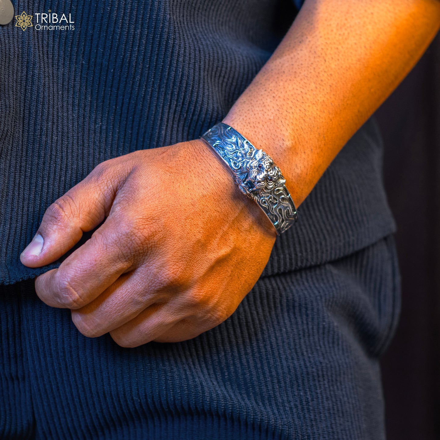 925 Sterling silver handmade excellent lion face solid cuff kada bracelet, amazing bracelet vintage style men's jewelry cuff106 - TRIBAL ORNAMENTS